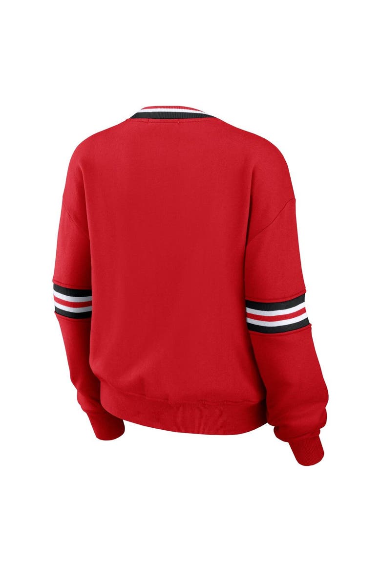 Women's WEAR by Erin Andrews Red Wisconsin Badgers Vintage Pullover Sweatshirt, Alternate, color, Red