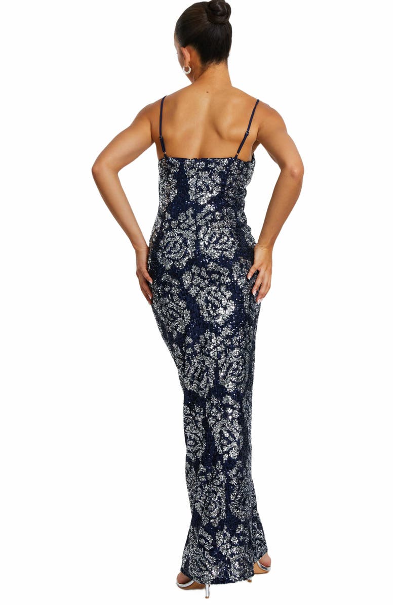 QUIZ Sequin Cowl Neck Maxi Dress, Alternate, color, 