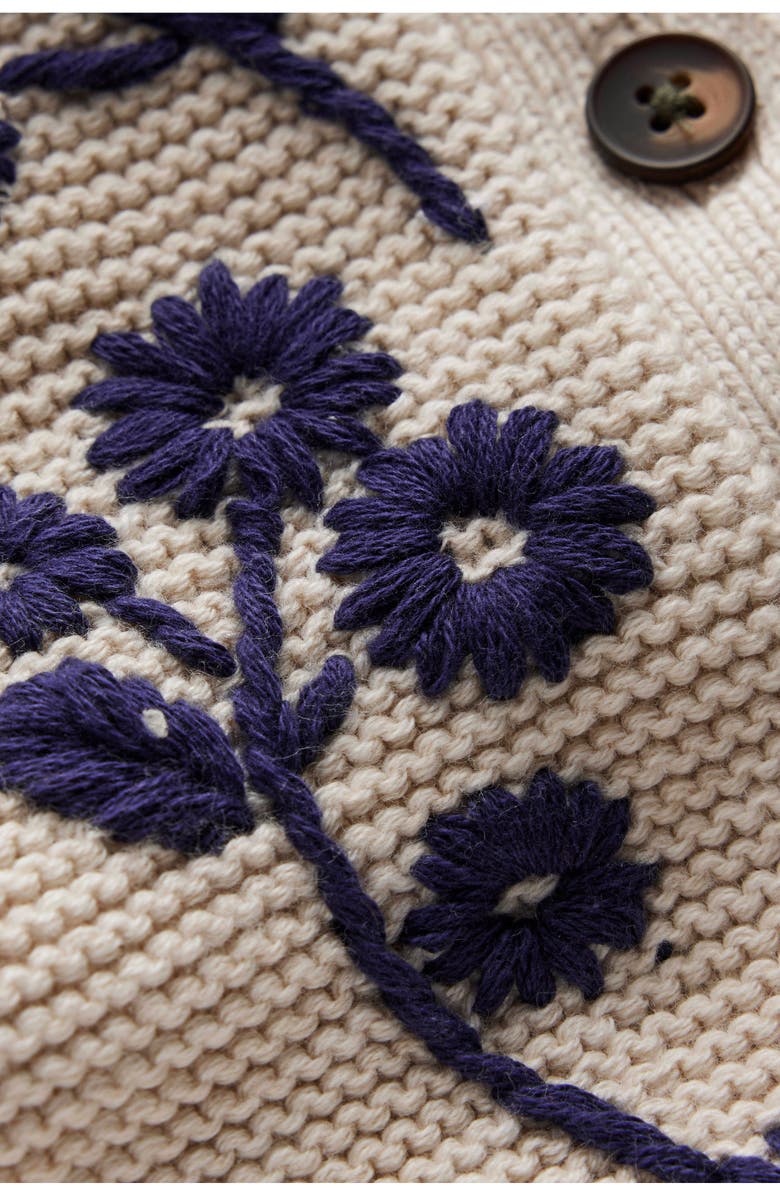 Mini Boden Kids' Embroidered Frill Accent Cotton Sweater Vest, Alternate, color, Grey Marl