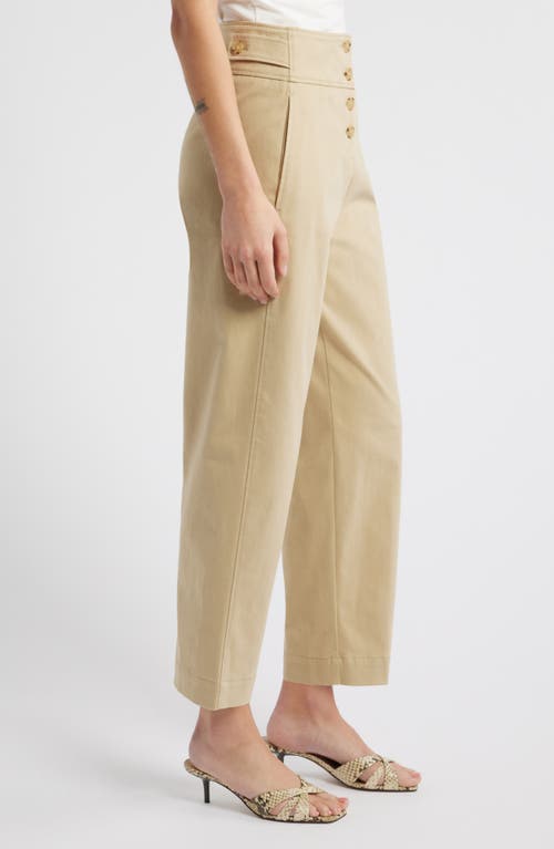 Hugo Boss Boss Takane 2 Stacked Button Straight Leg Pants In Sand