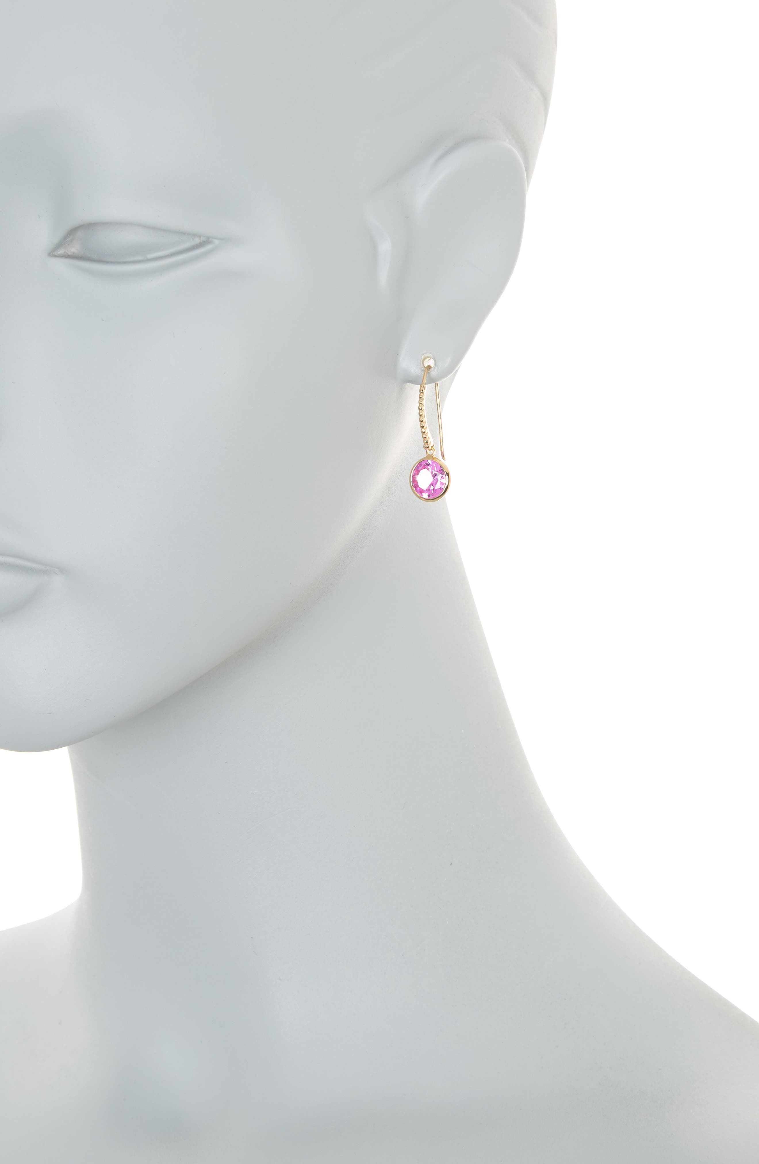 Judith Ripka 14K Gold Plated Sterling Silver 9mm Round Blue Topaz Drop ...
