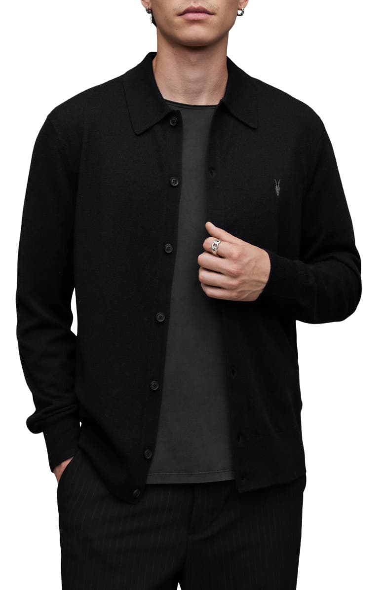 AllSaints Kilburn Wool Blend Cardigan, Main, color, 