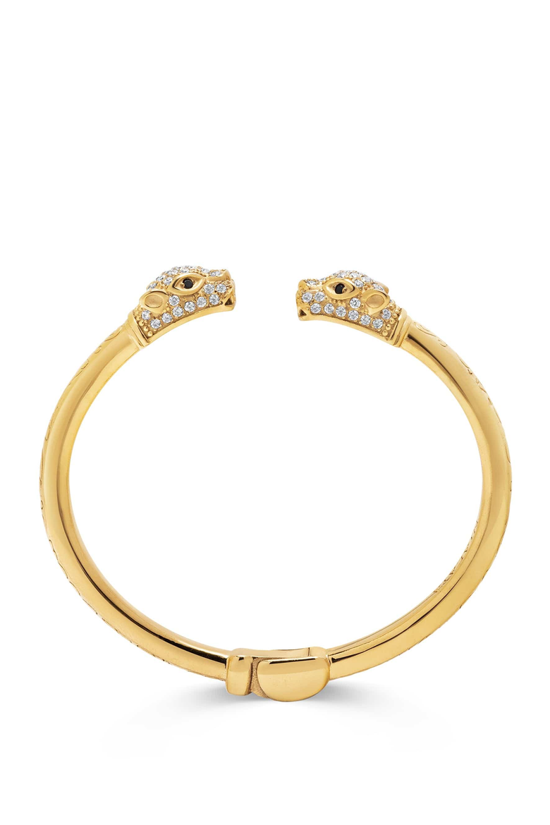 Gold CZ Feminine Panther Bangle, Main, color, Gold
