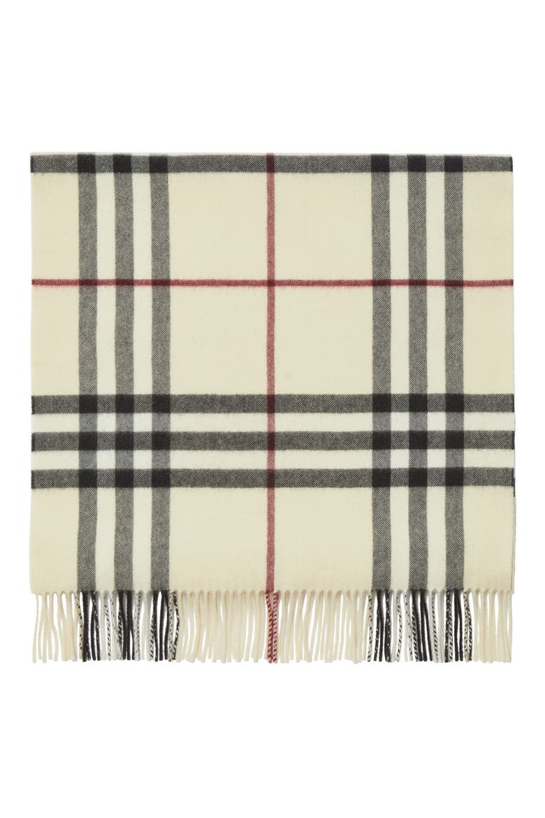 Giant Check Washed Cashmere Scarf, Alternate, color, STONE