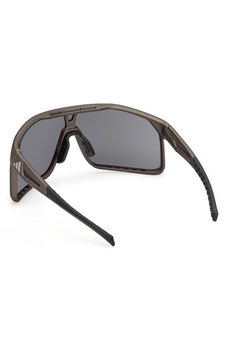 adidas Mirrored Shield Sunglasses, Alternate, color, Dark Green / Smoke Mirror
