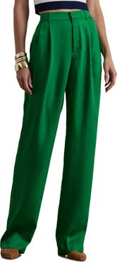 Lauren Ralph Lauren Luxe Twill Pleated Pants
