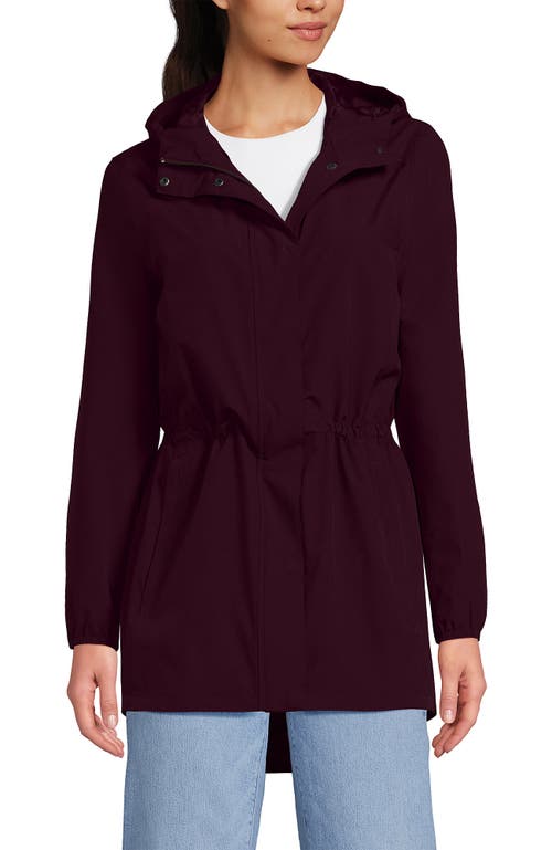 Lands' End Waterproof Hooded Packable Raincoat In Purple