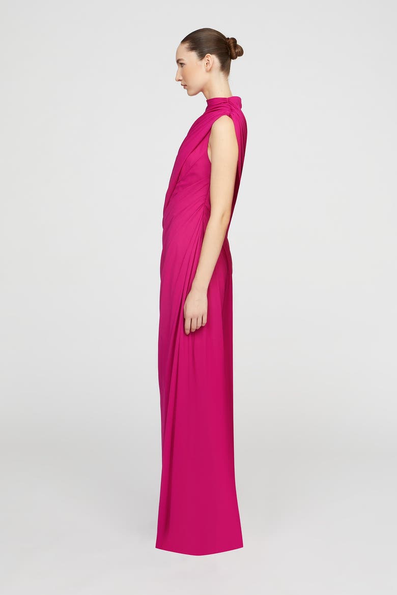 Essia Georgette Gown, Alternate, color, Rosewood
