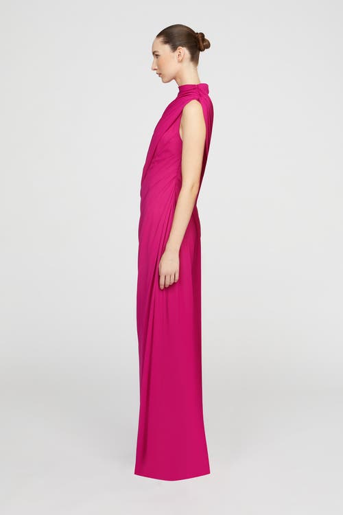 Halston Essia Georgette Gown In Pink