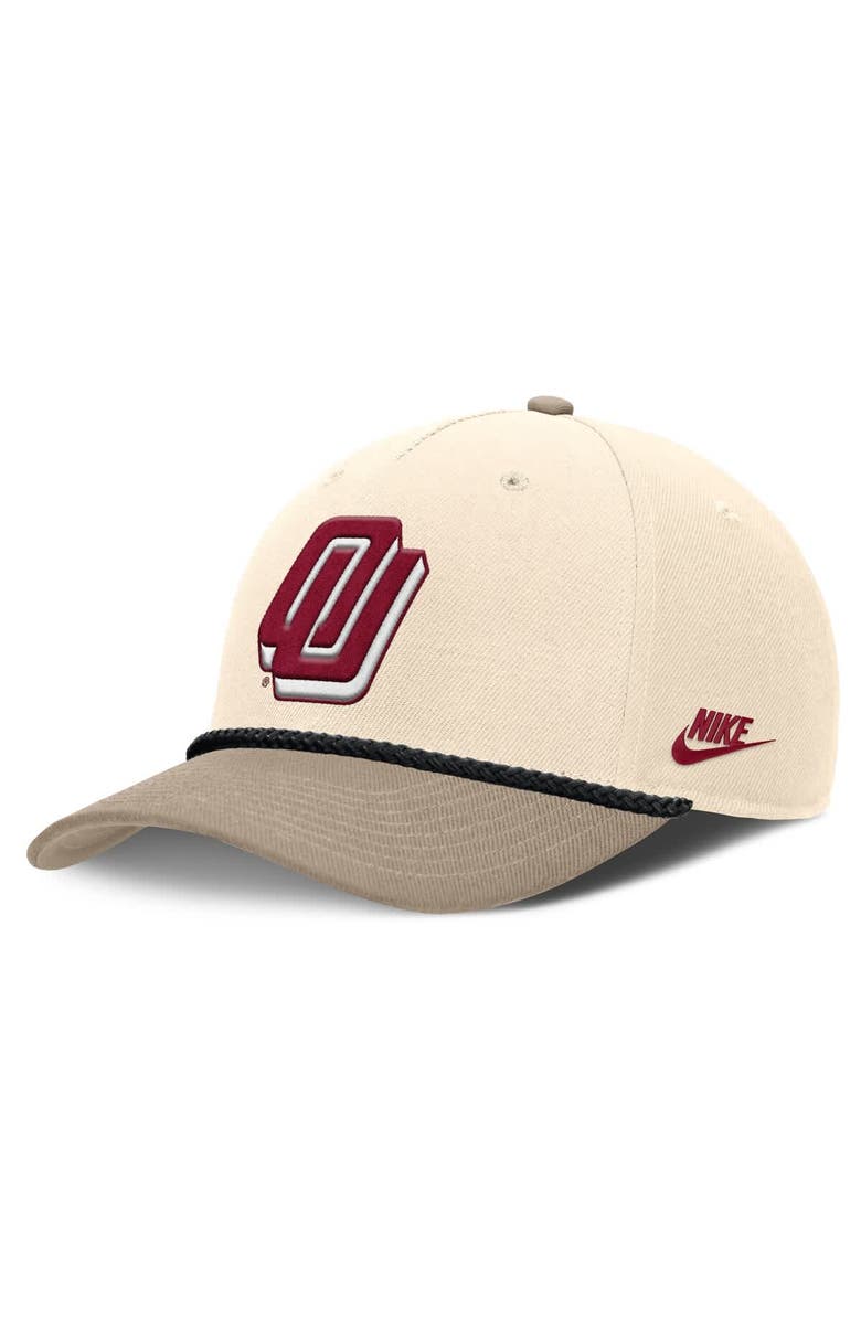 Nike Men's Nike Natural Oklahoma Sooners Rise Legacy Throwback Logo Adjustable Hat, Main, color, 