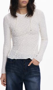 Desigual Stretch Lace T-Shirt Long Sleeve T-Shirt
