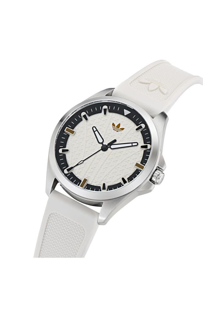 adidas AO Fashion Iconic One White Silicone Strap Watch, 40mm, Alternate, color, White
