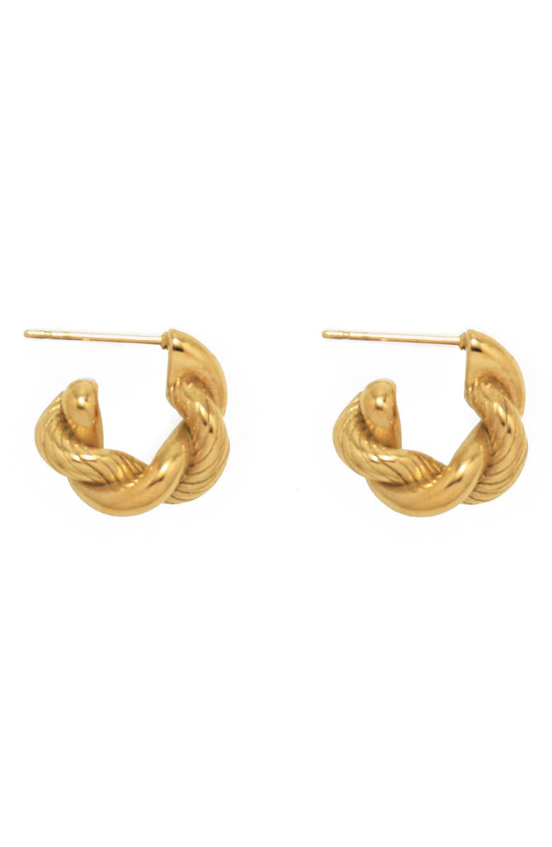 Petit Moments Braided Huggie Hoop Earrings, Main, color, Gold