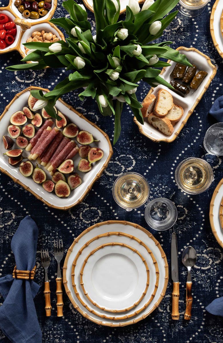 Juliska Bamboo Ceramic Rectangular Platter, Alternate, color, Bamboo/ Natural