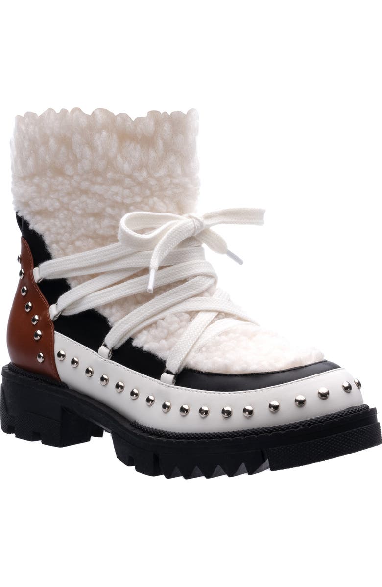 NINETY UNION Snowball Faux Shearling Lug Sole Bootie, Main, color,