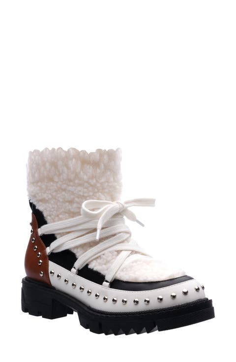 Snowball Faux Shearling Lug Sole Bootie (Women)