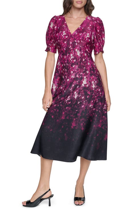 Abstract Print A-Line Dress