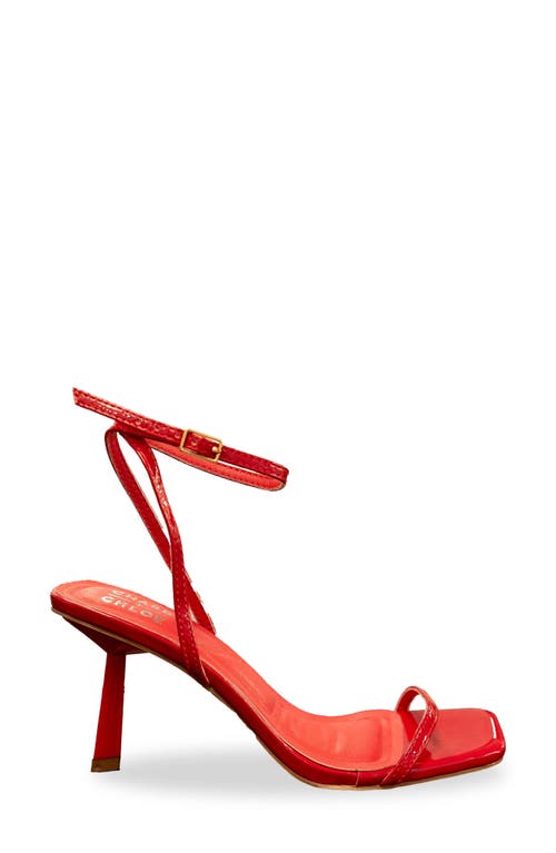Chase & Chloe Chase And Chloe Richie Ankle Strap Sandal In Red