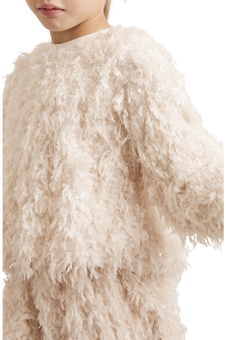 Kids' Roxy Sequin Fringe Sweater, Alternate, color, IVORY