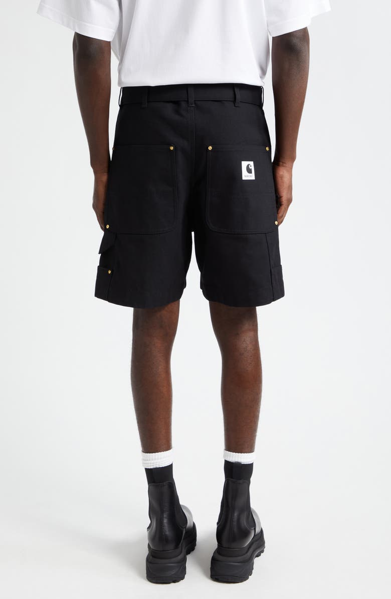 Sacai Carhartt WIP Belted Cotton Canvas Shorts, Alternate, color,