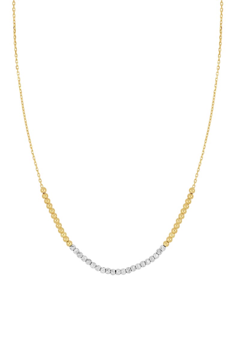 Bony Levy 14K Gold Beaded Chain Necklace, Main, color, 14K White Yellow Gold
