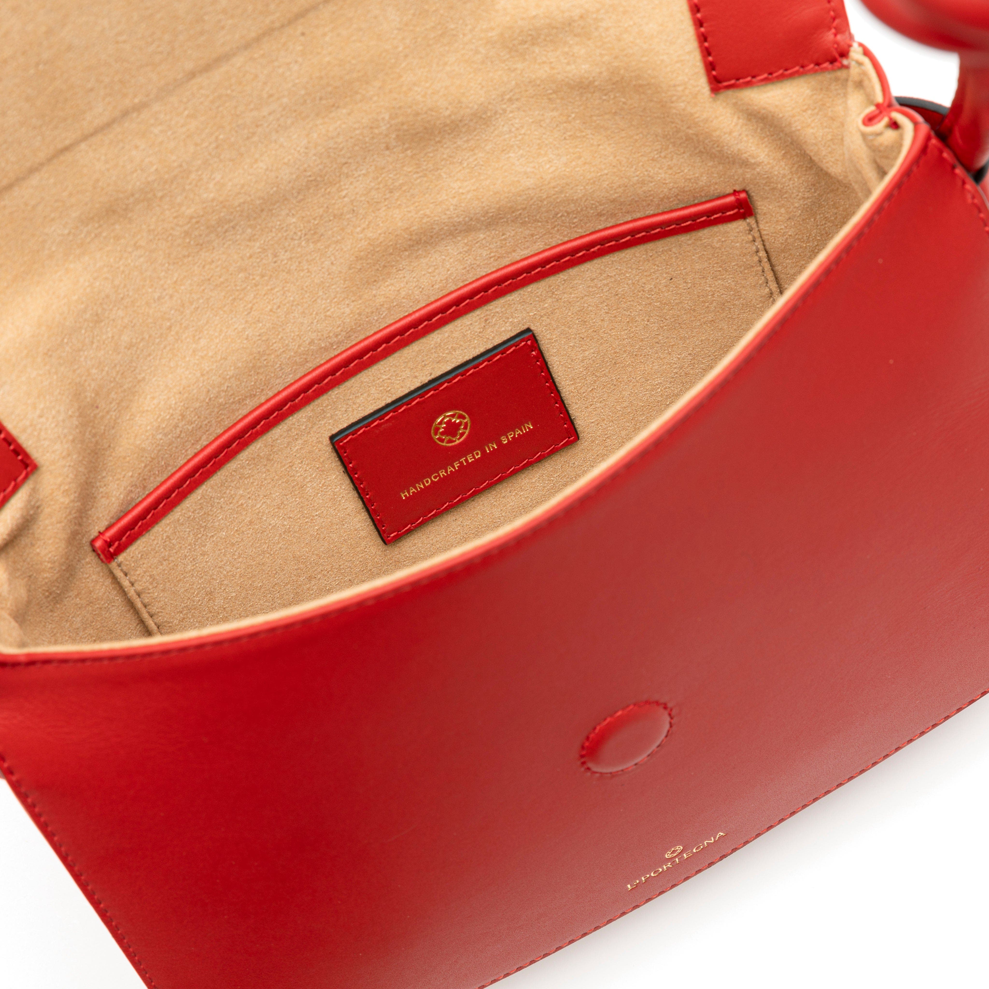 LA PORTEGNA Lucia Shoulder Bag With Sliding Knots, Alternate, color, Red