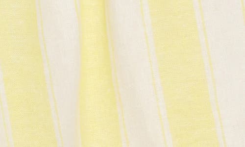 Simkhai Sonny Striped Linen-blend Shorts In Lemon Stripe