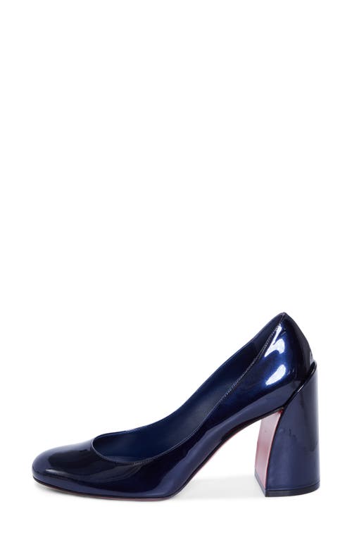 Christian Louboutin Stylish Block Heel Round Toe Pumps In Blue