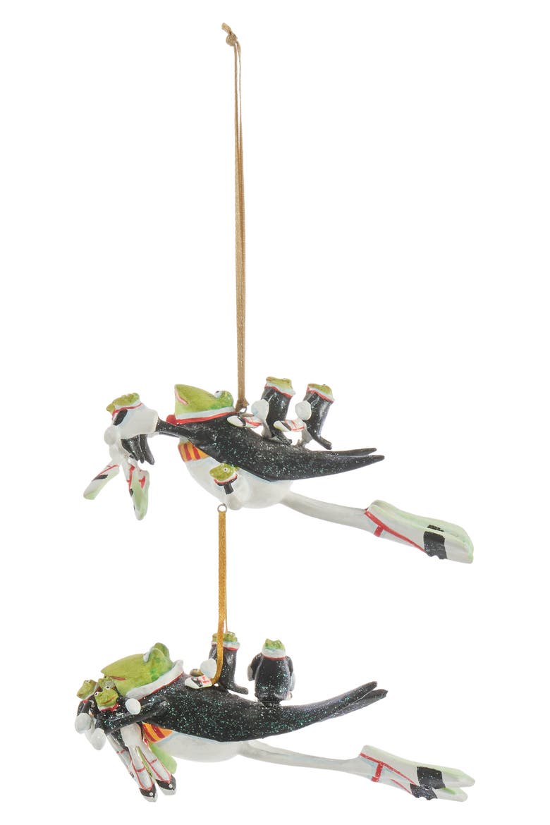 Patience Brewster Twelve Days 12 Lords-a-Leaping Ornament, Alternate, color, BLACK