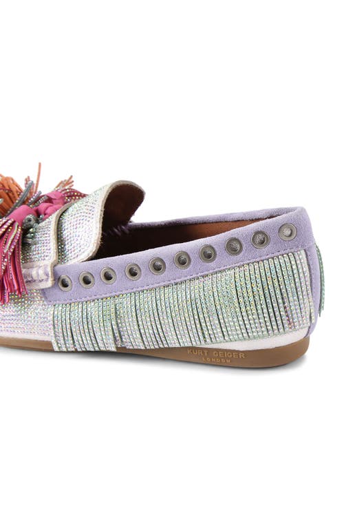 Kurt Geiger London Crytal Embellished Pompom Loafer In Silver Multi