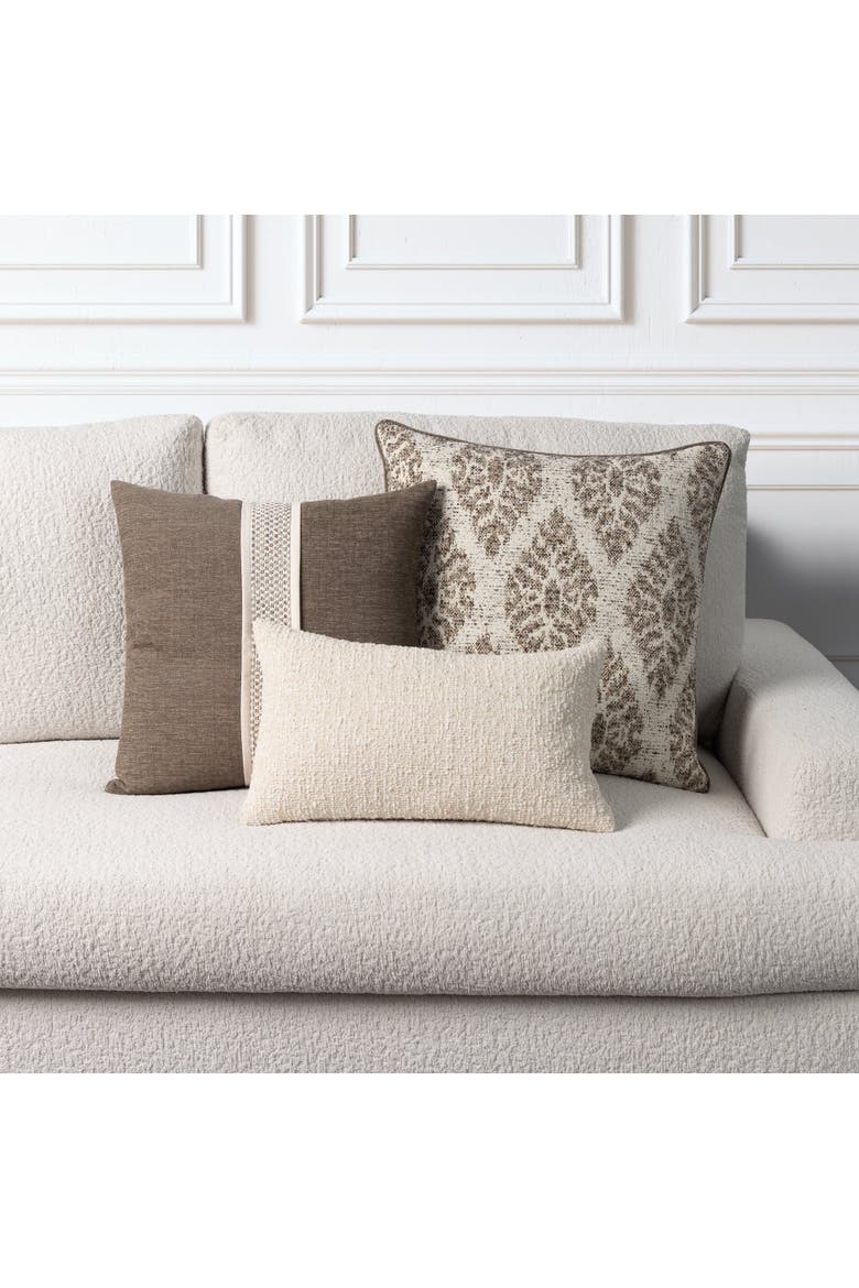 Alto Textured Boucle Indoor & Outdoor Woven Accent Pillow & Insert, Alternate, color, Crema