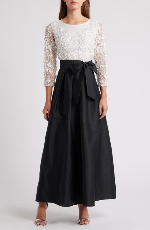 3D Floral Bodice Beaded Gown