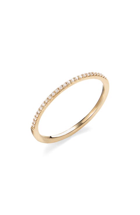 14K Gold Thin Diamond Stacking Ring