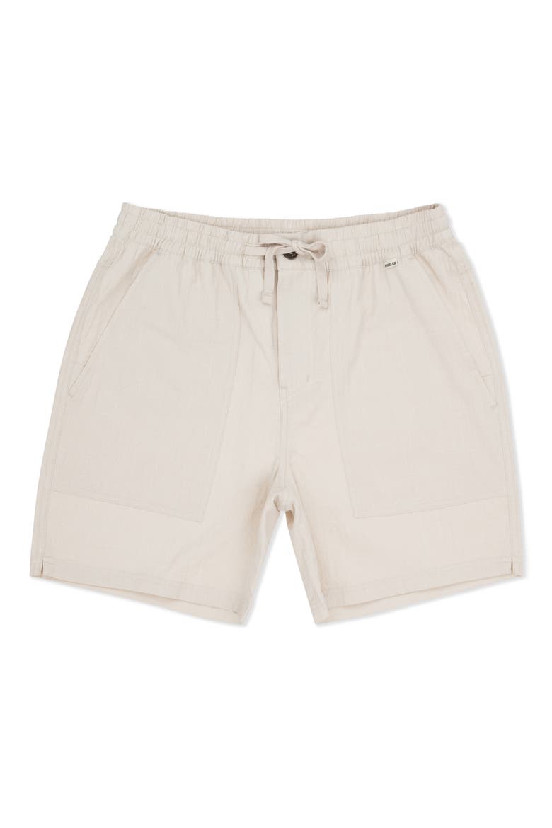 Volley Solid Cotton Drawstring Shorts, Alternate, color, BONE