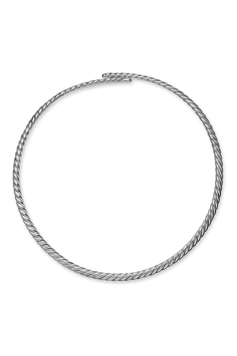 Sculpted Cable Flex Necklace in 18K Yellow Gold or Sterling Silver, 5mm, Alternate, color, SILVER