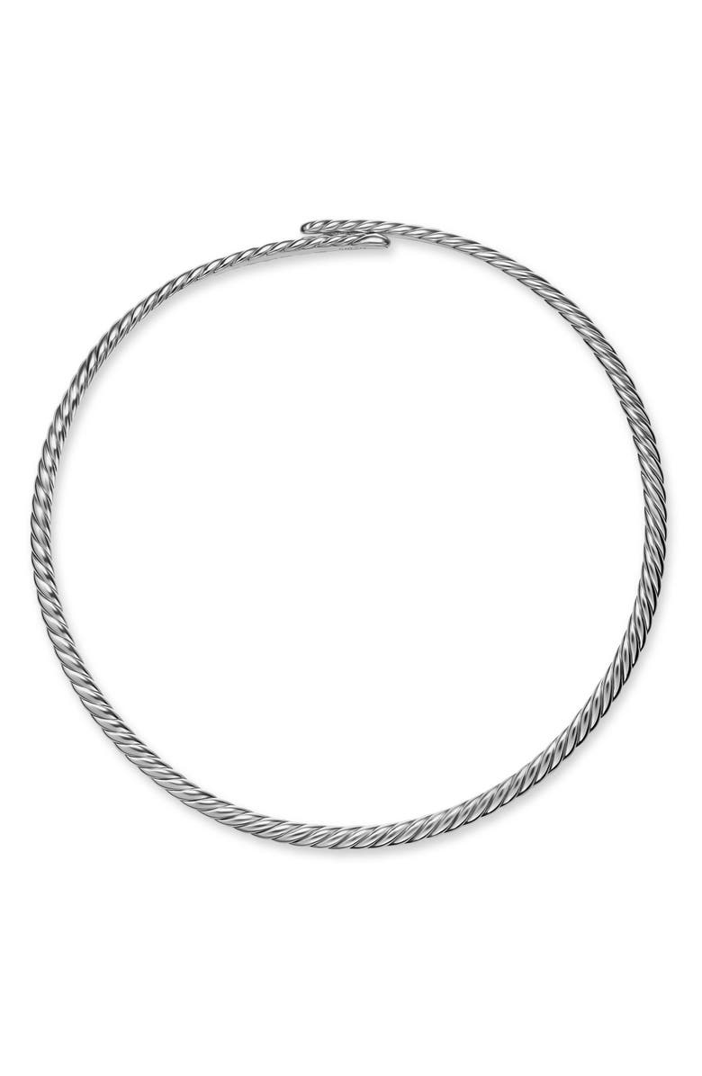 David Yurman Sculpted Cable Flex Necklace in 18K Yellow Gold or Sterling Silver, 5mm, Alternate, color, Silver