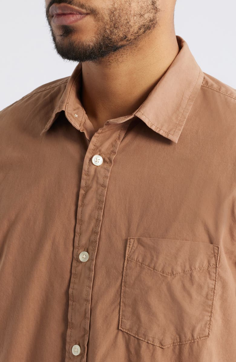 Treasure & Bond Lived In Cotton Button-Up Shirt, Alternate, color, Brown Aztec