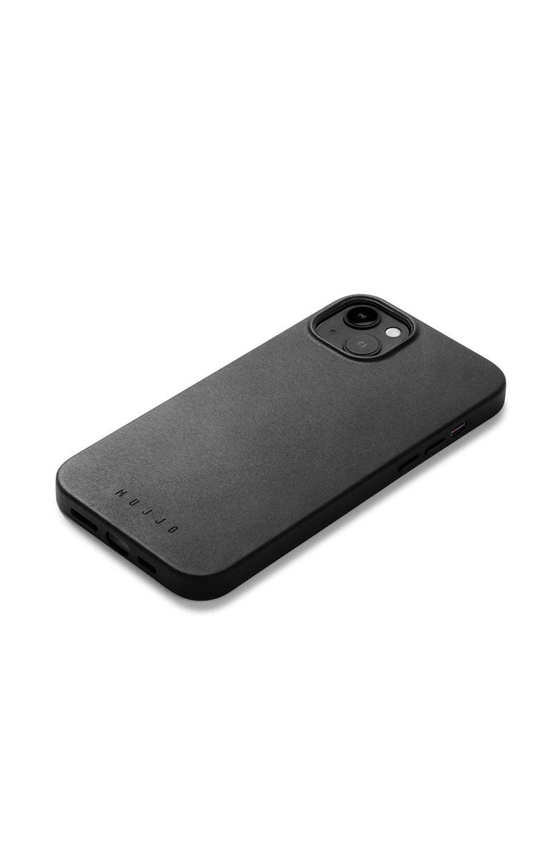 MUJJO Full Leather Case for iPhone 15 Plus and 14 Plus, Alternate, color, Black