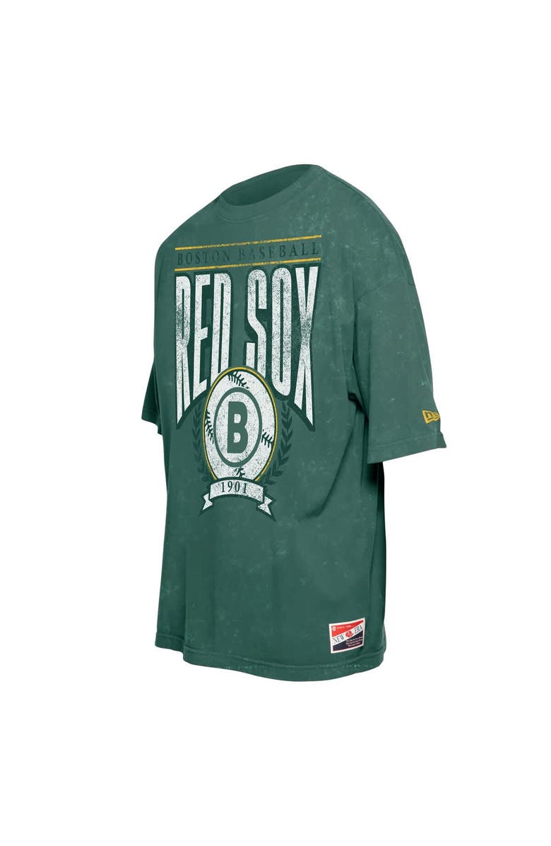 New Era Men's New Era Green Boston Red Sox 2025 City Connect Enzyme Wash Oversized T-Shirt, Alternate, color,