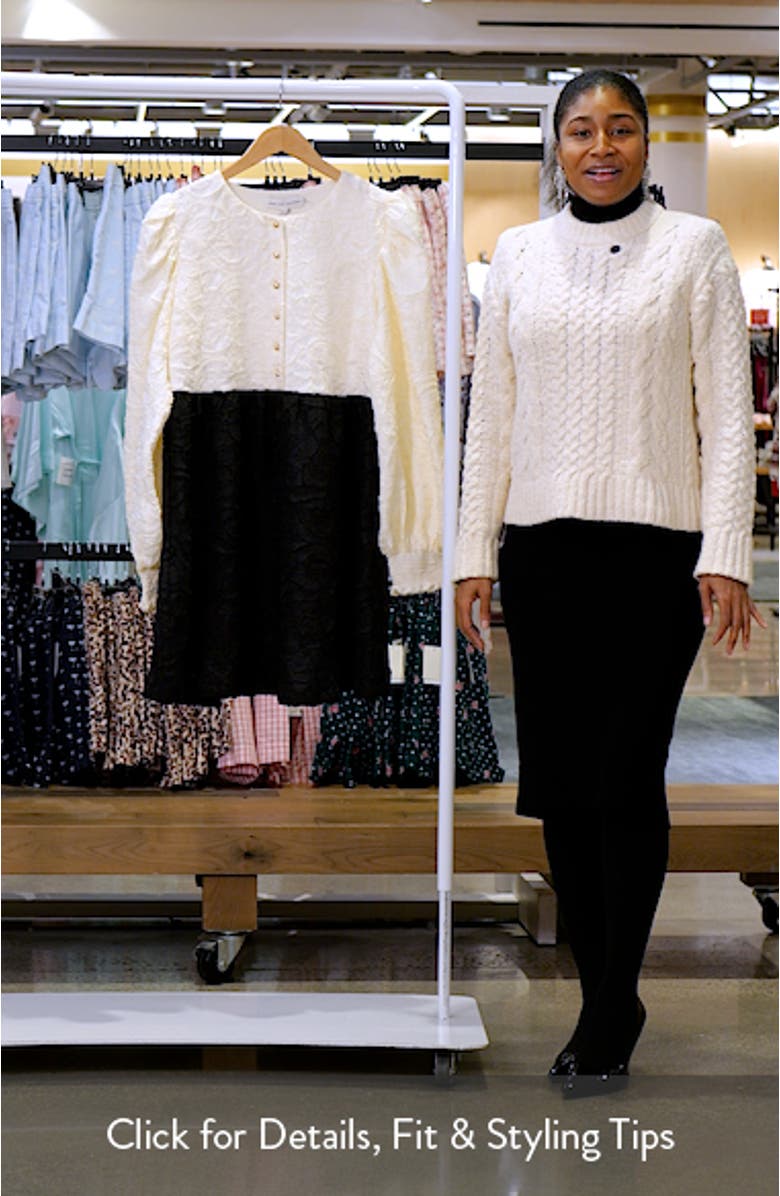 Floral Textured Long Sleeve Dress, sales video thumbnail