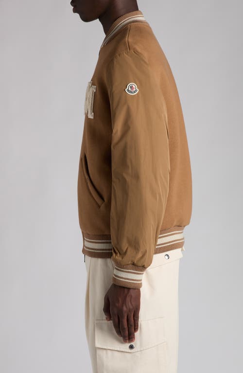Moncler Vennes Reversible Down Bomber Jacket In Brown