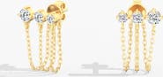 Everlee Starlight Triple Chain Stud Lab Diamond Earrings in 14K Gold