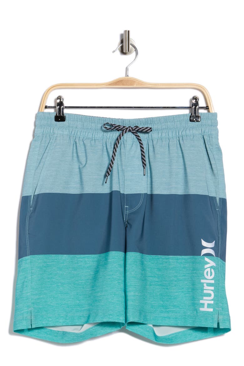 Colorblocked Volley Swim Trunks, Alternate, color, BLEACHED A