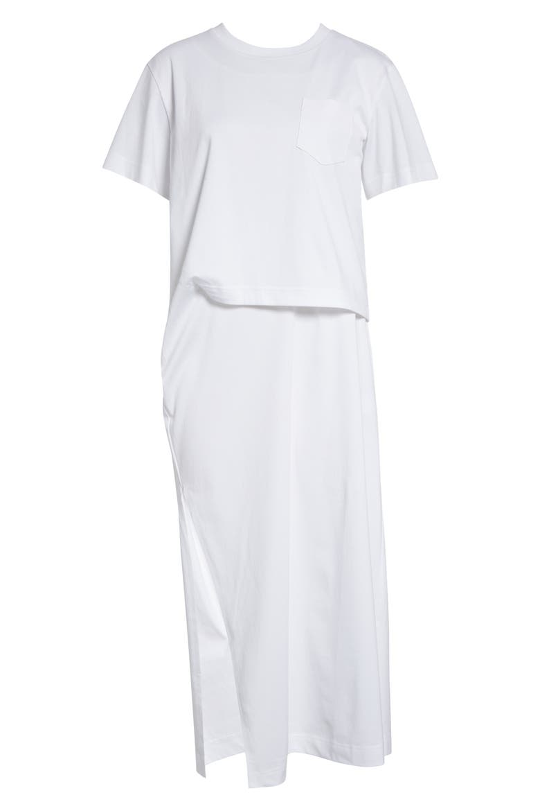 Cotton Jersey Dress, Alternate, color, WHITE