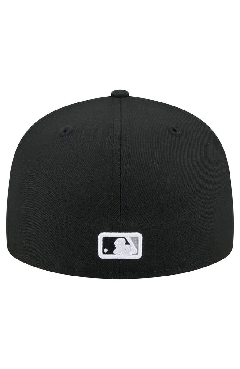 New Era Men's New Era Black Chicago White Sox Yarn Stitch 59FIFTY Fitted Hat, Alternate, color, Black