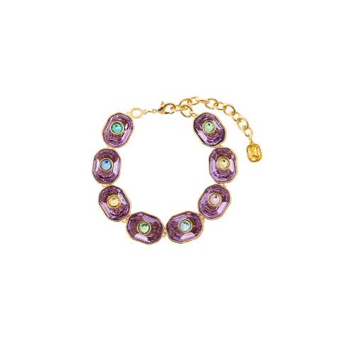 Colored Fancy Emerald Bezel Tennis Bracelet