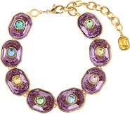 BY ADINA EDEN Colored Fancy Emerald Bezel Tennis Bracelet