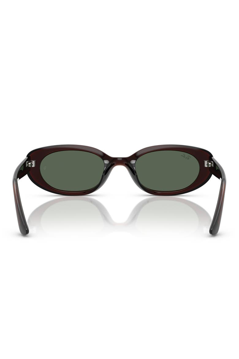 53mm Pillow Oval Sunglasses, Alternate, color, TRANSPARENT BROWN / DARK GREEN