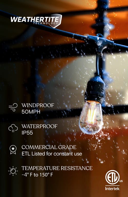 Brightech Plug-in Weatherproof Led Heavy Duty Outdoor String Lights In 24 Ft 7 Bulbs | Neutral White