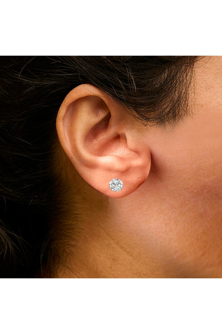 14K White Gold 2 1/2 Cttw Lab Grown Diamond Solitaire Stud Earrings, Alternate, color, White